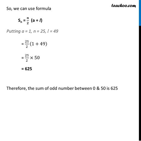 find the sum of first 50 odd numbers